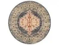LivingStyles Legacy No.855 Bohemian Round Rug, 240cm, Cream / Midnight offer