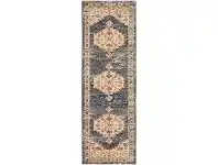 LivingStyles Legacy No.855 Bohemian Runner Rug, 300x80cm, Cream / Midnight offer