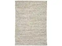 LivingStyles Lisbon Handwoven Wool Rug, 225x155cm, Ivory / Brown offer