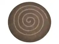 LivingStyles Swirl Hand Woven Wool Round Rug, 160cm, Chocolate offer
