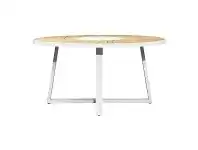 LivingStyles Watego Teak Timber & Metal Round Outdoor Dining Table, 190cm, Pearl White offer
