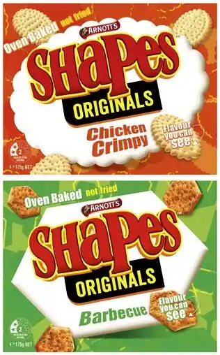 Coles Arnott's shapes crackers 130g-190g offer