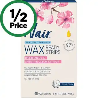 Nair sensitive large wax strips pk 40