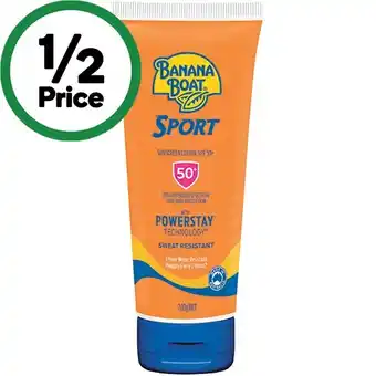 Woolworths Banana boat spf50+ sunscreen sport 200g offer