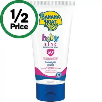 Woolworths Banana boat baby zinc sunscreen lotion spf50+ 100g offer