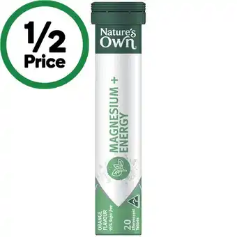 Woolworths Nature's own magnesium + energy effervescent tablets pk 20 offer