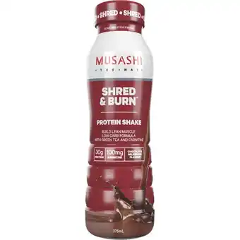 Woolworths Musashi shred & burn ready to drink 375ml offer