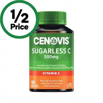 Woolworths Cenovis sugarless c 500mg chewable tablets pk 160 offer