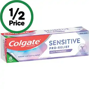 Woolworths Colgate sensitive pro-relief toothpaste 110g offer