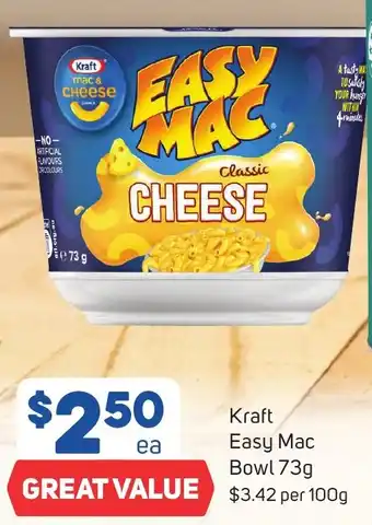 Foodland Kraft Easy Mac Bowl 73g offer