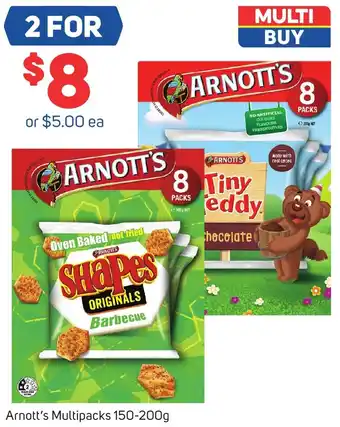 Foodland Arnott's Multipacks 150-200g offer