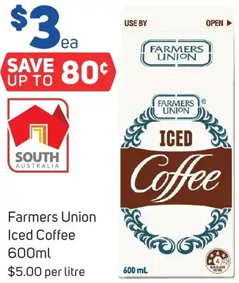 Foodland Farmers Union Iced Coffee 600ml offer