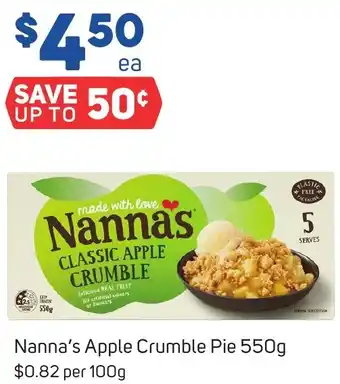 Foodland Nanna's Apple Crumble Pie 550g offer