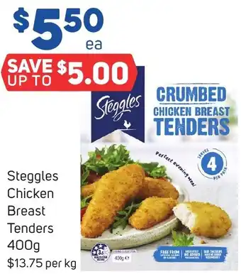 Foodland Steggles Chicken Breast Tenders 400g offer