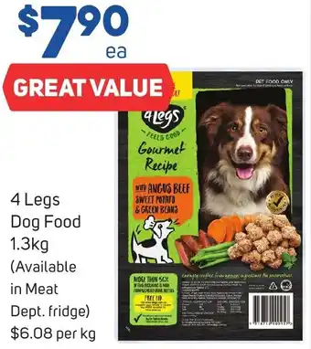 Foodland 4 Legs Dog Food 1.3kg offer