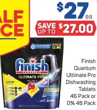 Foodland Finish Quantum Ultimate Pro Dishwashing Tablets 46 Pack or 0% 48 Pack offer