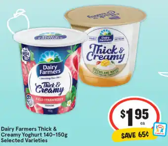 IGA Dairy Farmers Thick & Creamy Yoghurt 140-150g offer