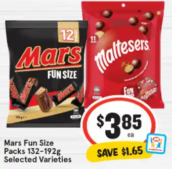 IGA Mars Fun Size Packs 132-192g offer