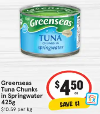 Greenseas Tuna Chunks in Springwater 425g
