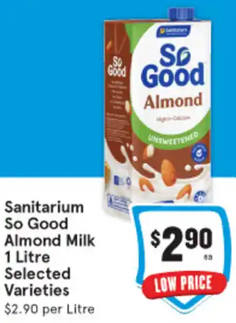 IGA Sanitarium So Good Almond Milk 1 Litre offer
