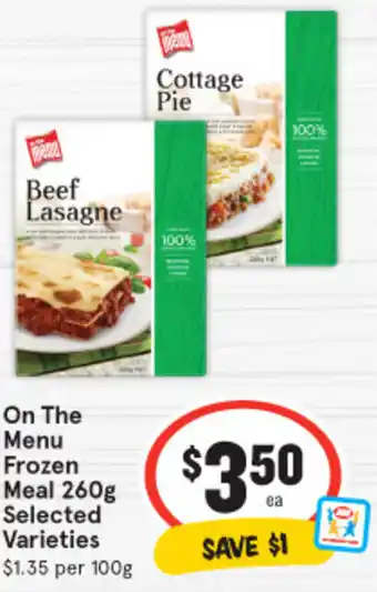 IGA On The Menu Frozen Meal 260g offer