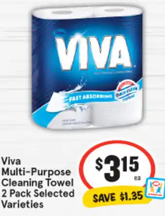 IGA Viva Multi-Purpose Cleaning Towel 2 Pack offer
