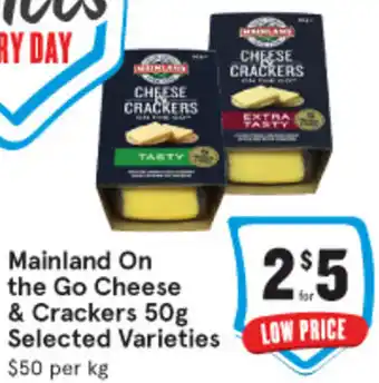 IGA Mainland On the Go Cheese & Crackers 50g offer