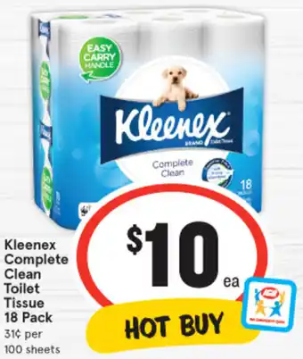 IGA Kleenex Complete Clean Toilet Tissue 18 Pack offer
