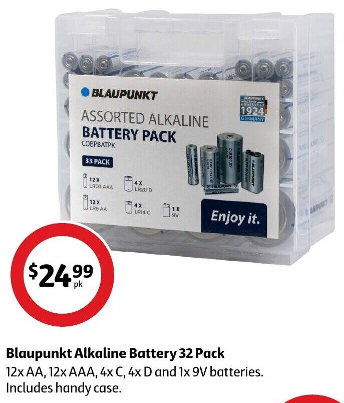 Blaupunkt Alkaline Battery 32 Pack offer at Coles