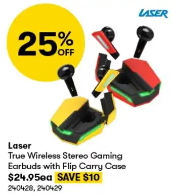 BIG W Laser True Wireless Stereo Gaming Earbuds with Flip Carry Case offer