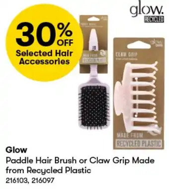 BIG W Glow Paddle Hair Brush or Claw Grip offer