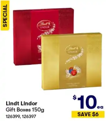 BIG W Lindt Lindor Gift Boxes 150g offer