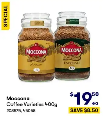BIG W Moccona Coffee Varieties 400g offer