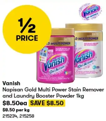 Vanish Napisan Gold Multi Power Stain Remover and Laundry Booster Powder 1kg
