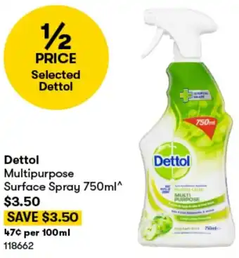BIG W Dettol Multipurpose Surface Spray 750ml offer