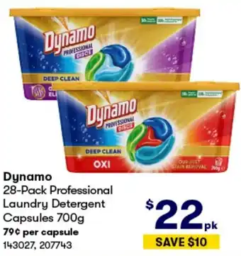 BIG W Dynamo 28-Pack Professional Laundry Detergent Capsules 700g offer
