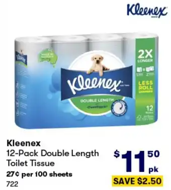 BIG W Kleenex 12-Pack Double Length Toilet Tissue offer