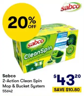 BIG W Sabco 2-Action Clean Spin Mop & Bucket System ` offer