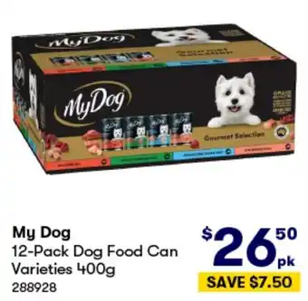 BIG W My Dog 12-Pack Dog Food Can Varieties 400g offer