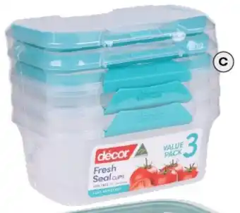 BIG W 3-Pack Fresh Seal Clips Oblong Containers 1-Litre offer
