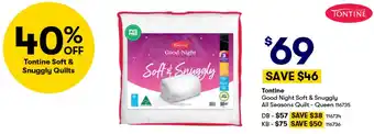BIG W Tontine Good Night Soft & Snuggly All Seasons Quilt - Queen offer