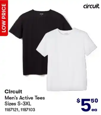BIG W Circuit Men's Active Tees Sizes S-3XL offer
