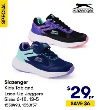 BIG W Slazenger Kids Tab and Lace-Up Joggers Sizes 6-12, 13-5 offer