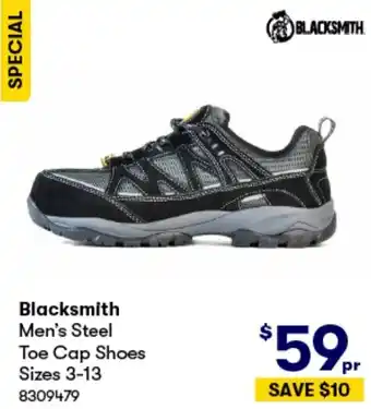 BIG W Blacksmith Men's Steel Toe Cap Shoes Sizes 3-13 offer