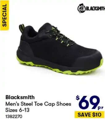 BIG W Blacksmith Men's Steel Toe Cap Shoes Sizes 6-13 offer