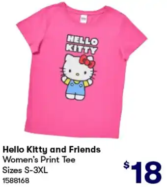 BIG W Hello Kitty and Friends Women's Print Tee Sizes S-3XL offer