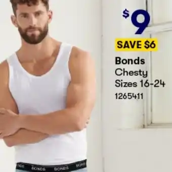 BIG W Bonds Chesty Sizes 16-24 offer