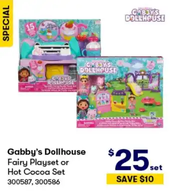 BIG W Gabby's Dollhouse Fairy Playset or Hot Cocoa Set offer