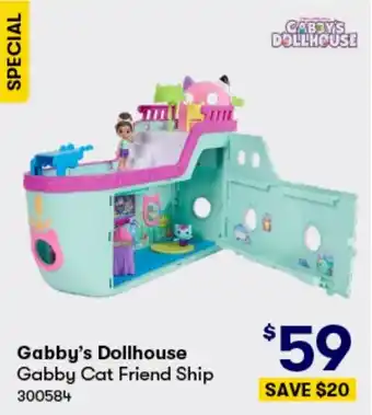 BIG W Gabby's Dollhouse Gabby Cat Friend Ship offer