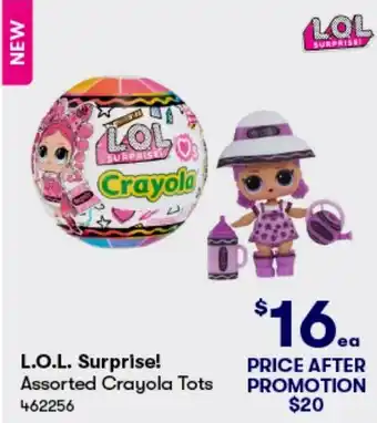 BIG W L.O.L. Surprise! Assorted Crayola Tots offer